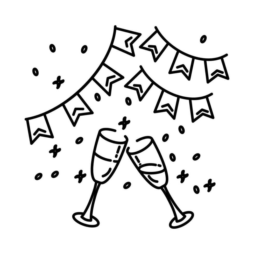 Farewell Party Icon. Doodle Hand Drawn or Outline Icon Style vector