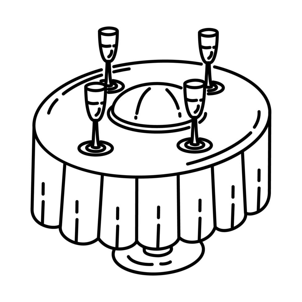 icono de fiesta de cena. Doodle dibujado a mano o estilo de icono de contorno vector