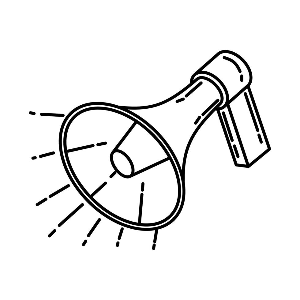 Megaphone Icon. Doodle Hand Drawn or Outline Icon Style vector