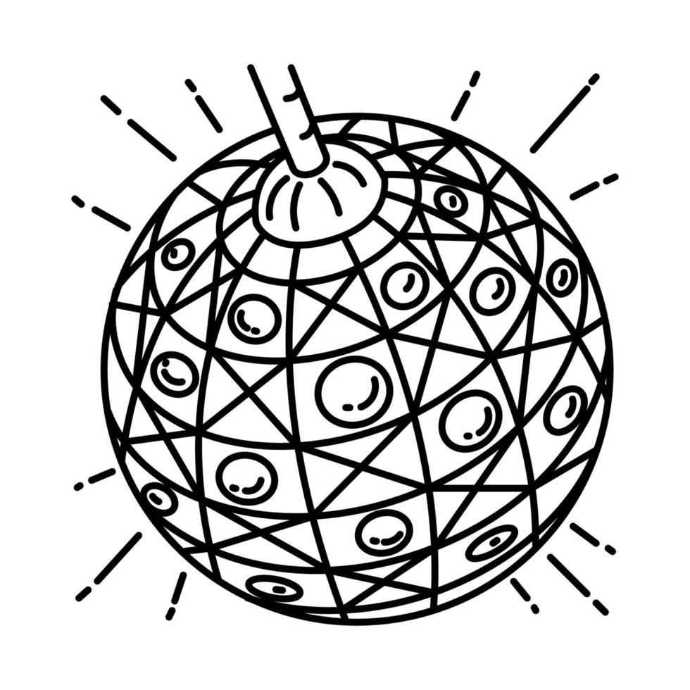 Disco Ball Icon. Doodle Hand Drawn or Outline Icon Style vector