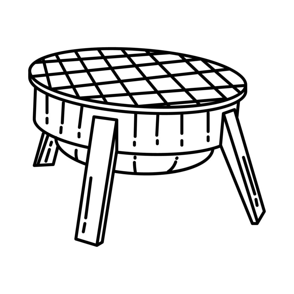 Barbecue Party Set Icon Vector. Doodle Hand Drawn vector