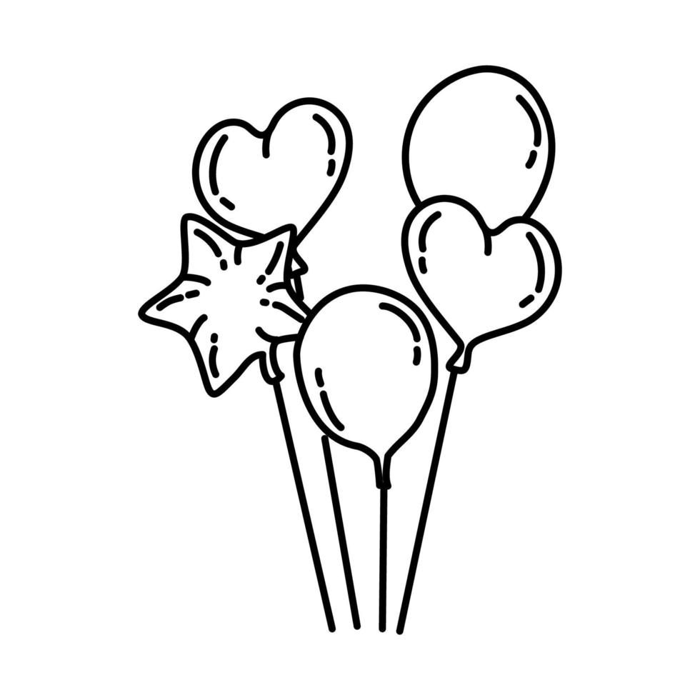 Balloons Party Icon. Doodle Hand Drawn or Outline Icon Style vector