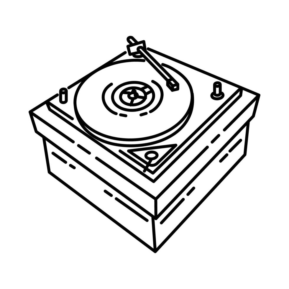 Turntable Icon. Doodle Hand Drawn or Outline Icon Style vector