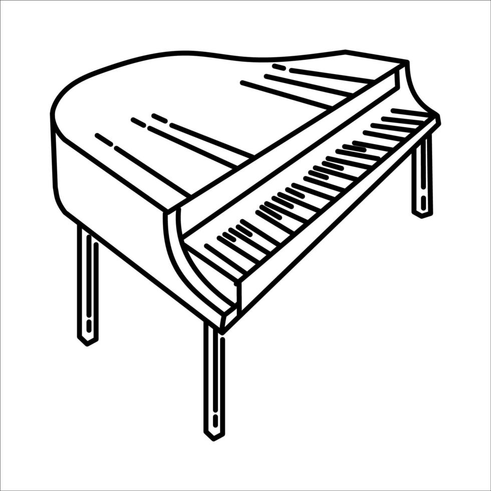 Piano Icon. Doodle Hand Drawn or Outline Icon Style vector