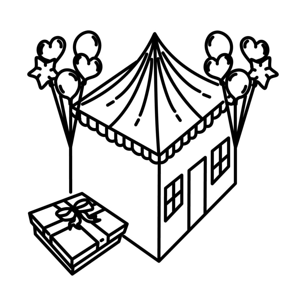 Housewarming Party Icon. Doodle Hand Drawn or Outline Icon Style vector
