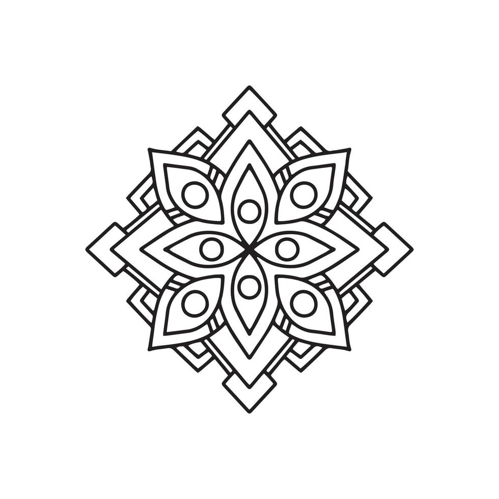 Flower mandala icon, outline style vector