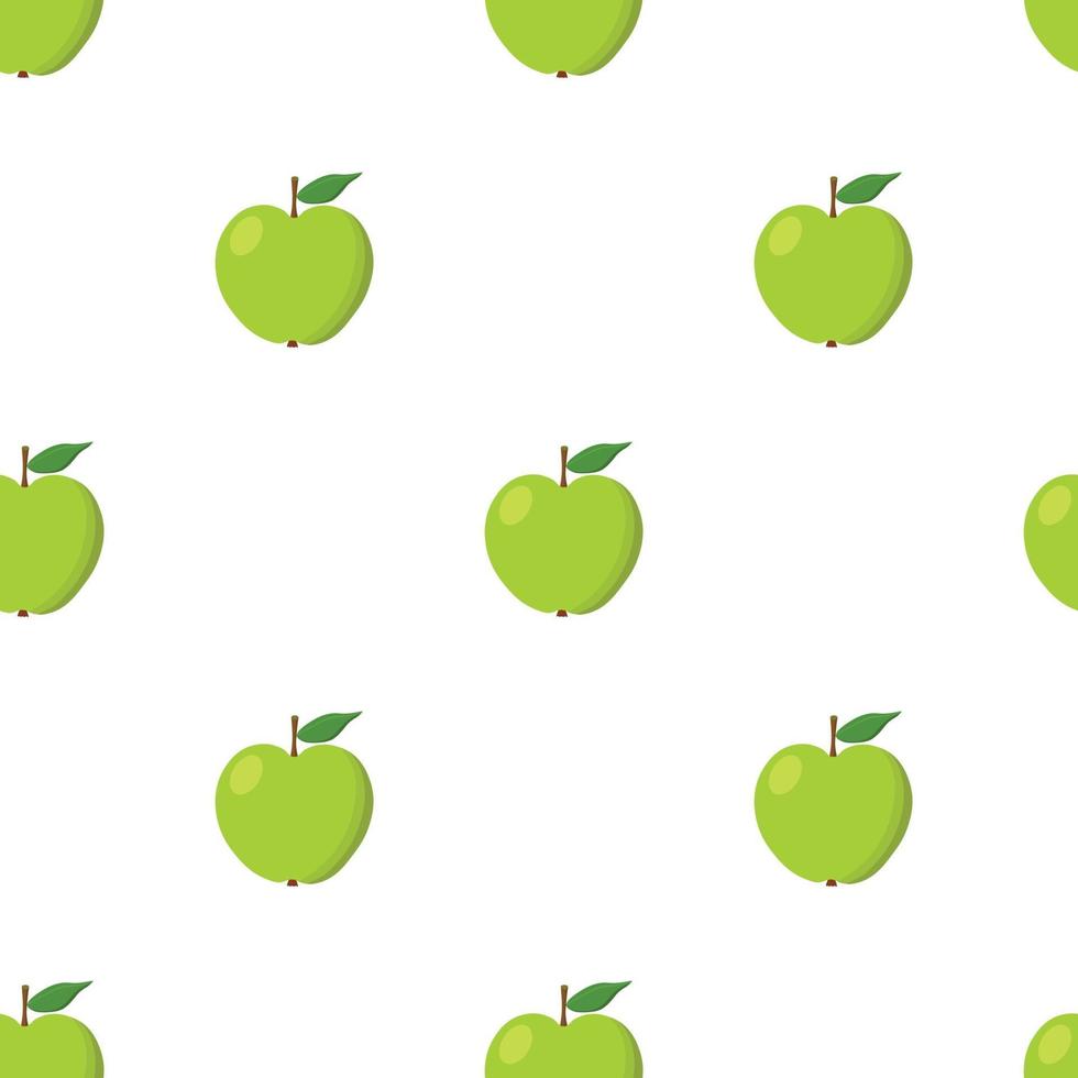 Green apples seamless background. Pattern with organic vector