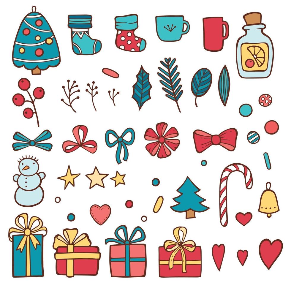 Christmas winter set element. Cute design vector