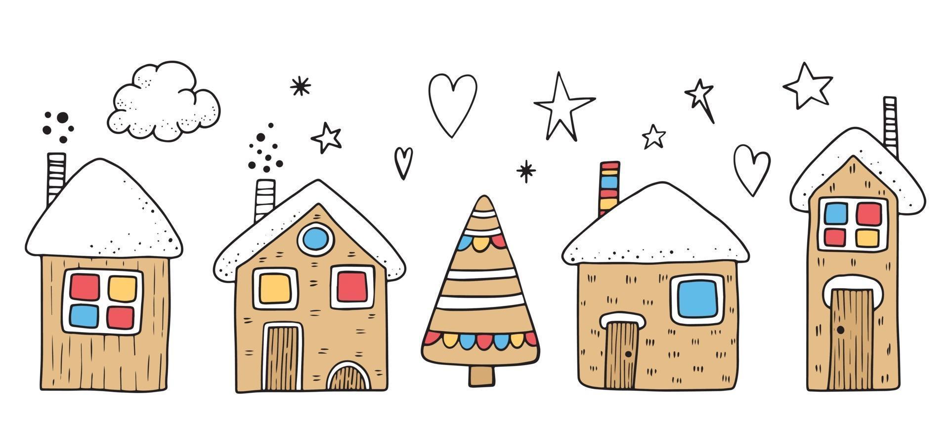 Christmas winter set element. Cute design vector