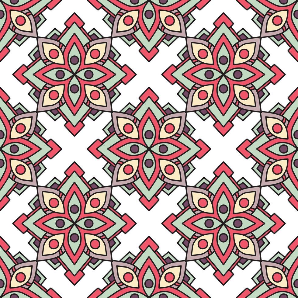 African tribal flower pattern, outline style vector