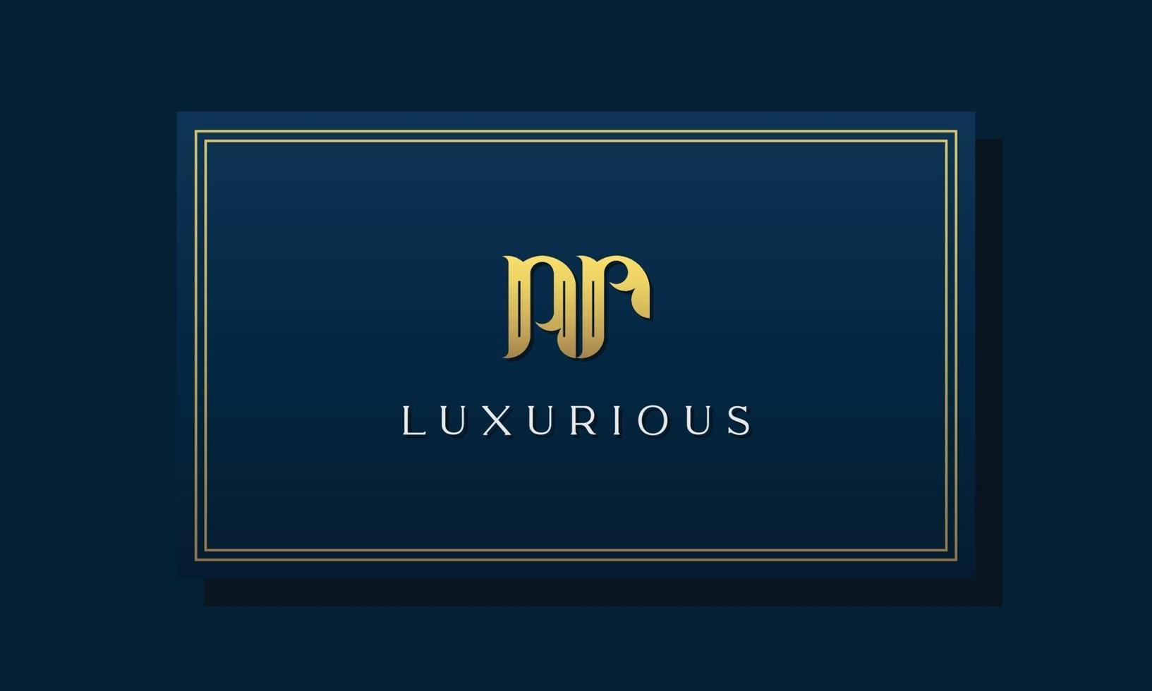 Vintage royal initial letters NR logo. vector