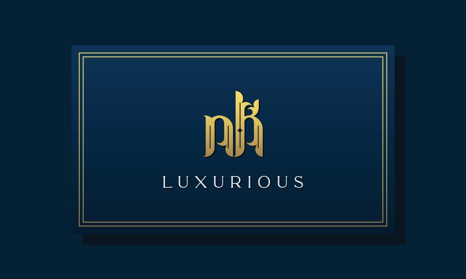 Vintage royal initial letters NK logo. vector
