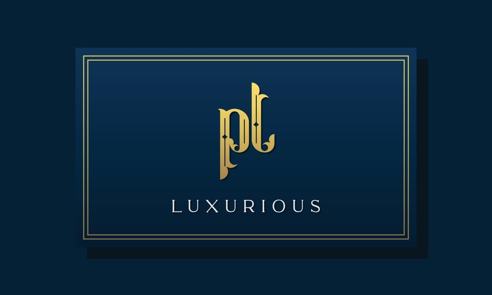 Vintage royal initial letters PL logo. vector