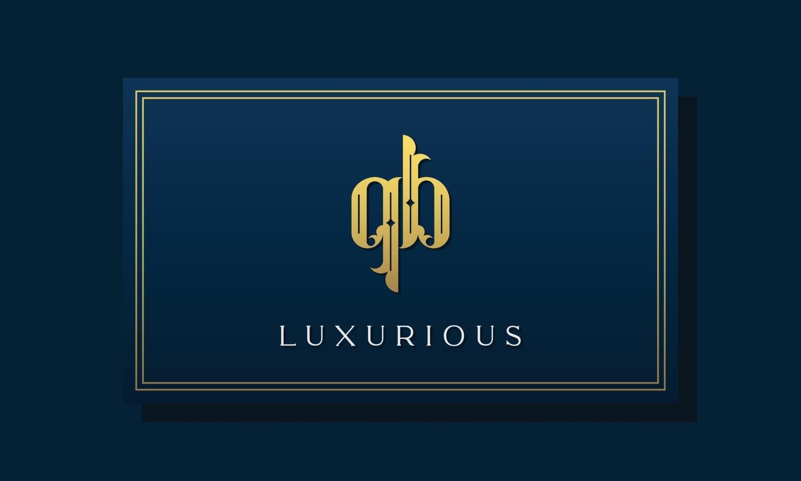 Vintage royal initial letters QB logo. vector
