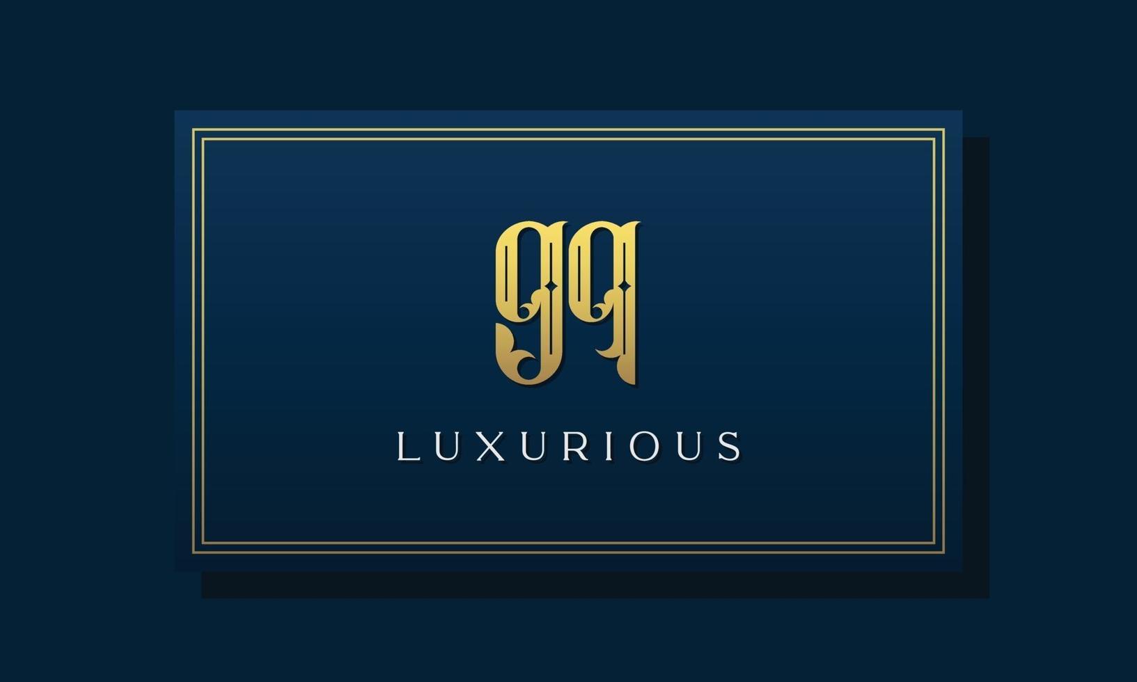 logotipo de gq de letras iniciales reales vintage. vector