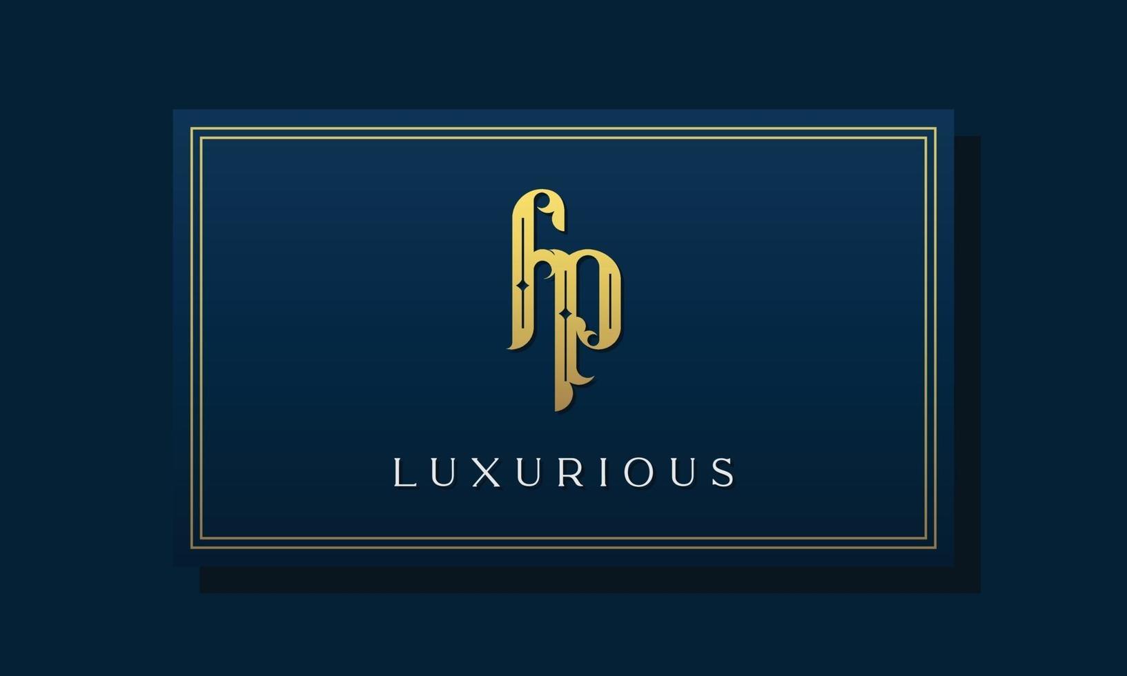 Vintage royal initial letter FP logo. vector