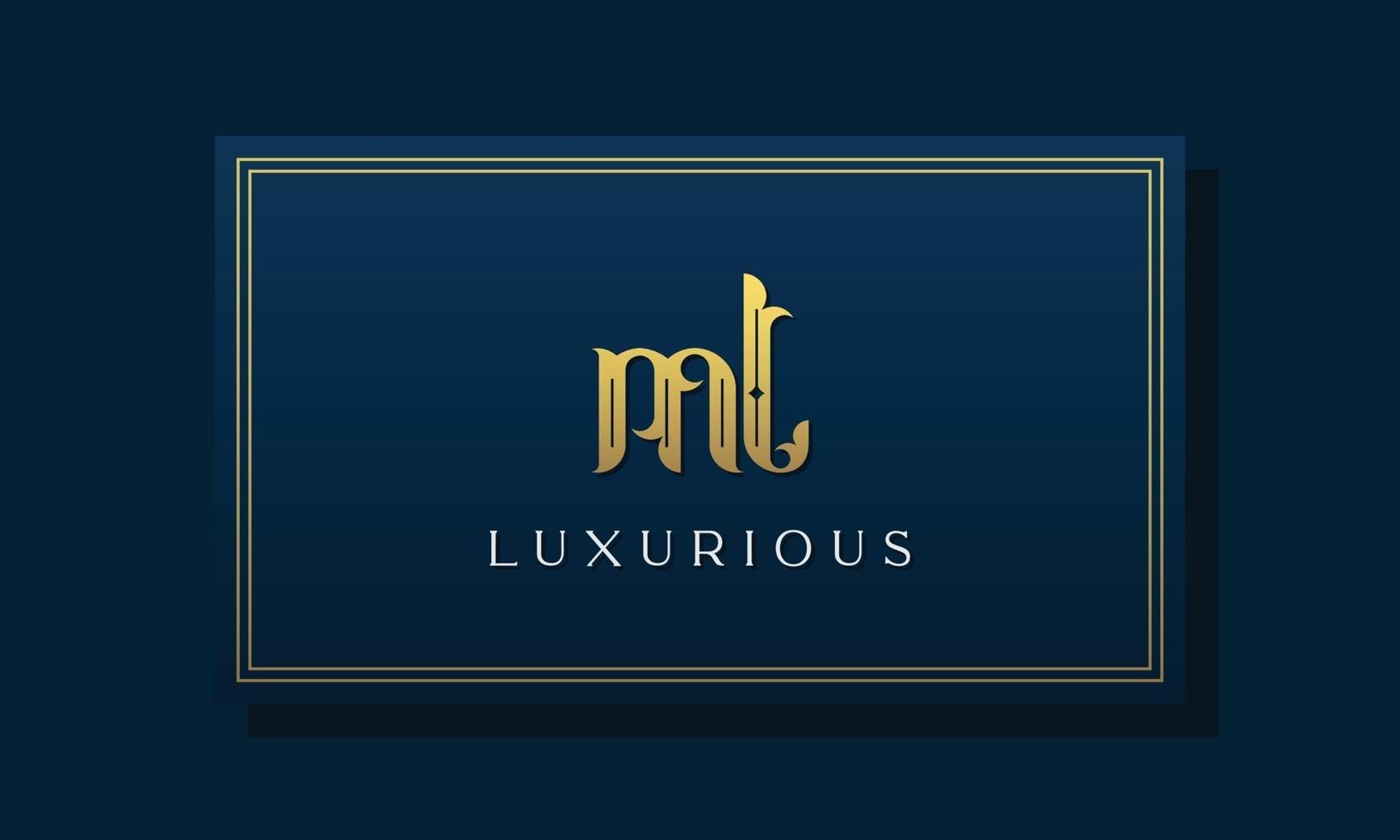 Vintage royal initial letters ML logo. vector