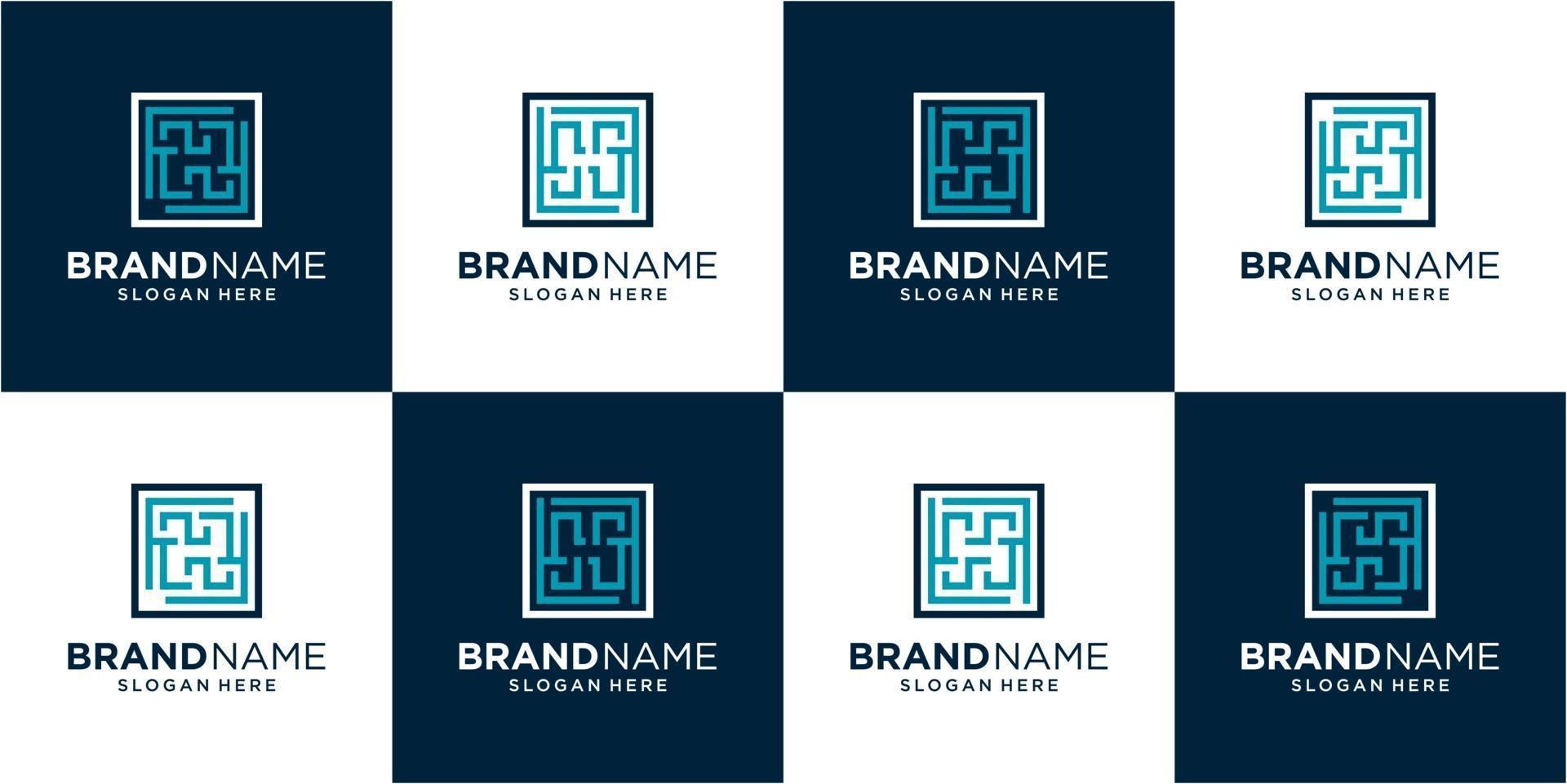 set of letter H logo design inspiration. Letter H logo design. vector