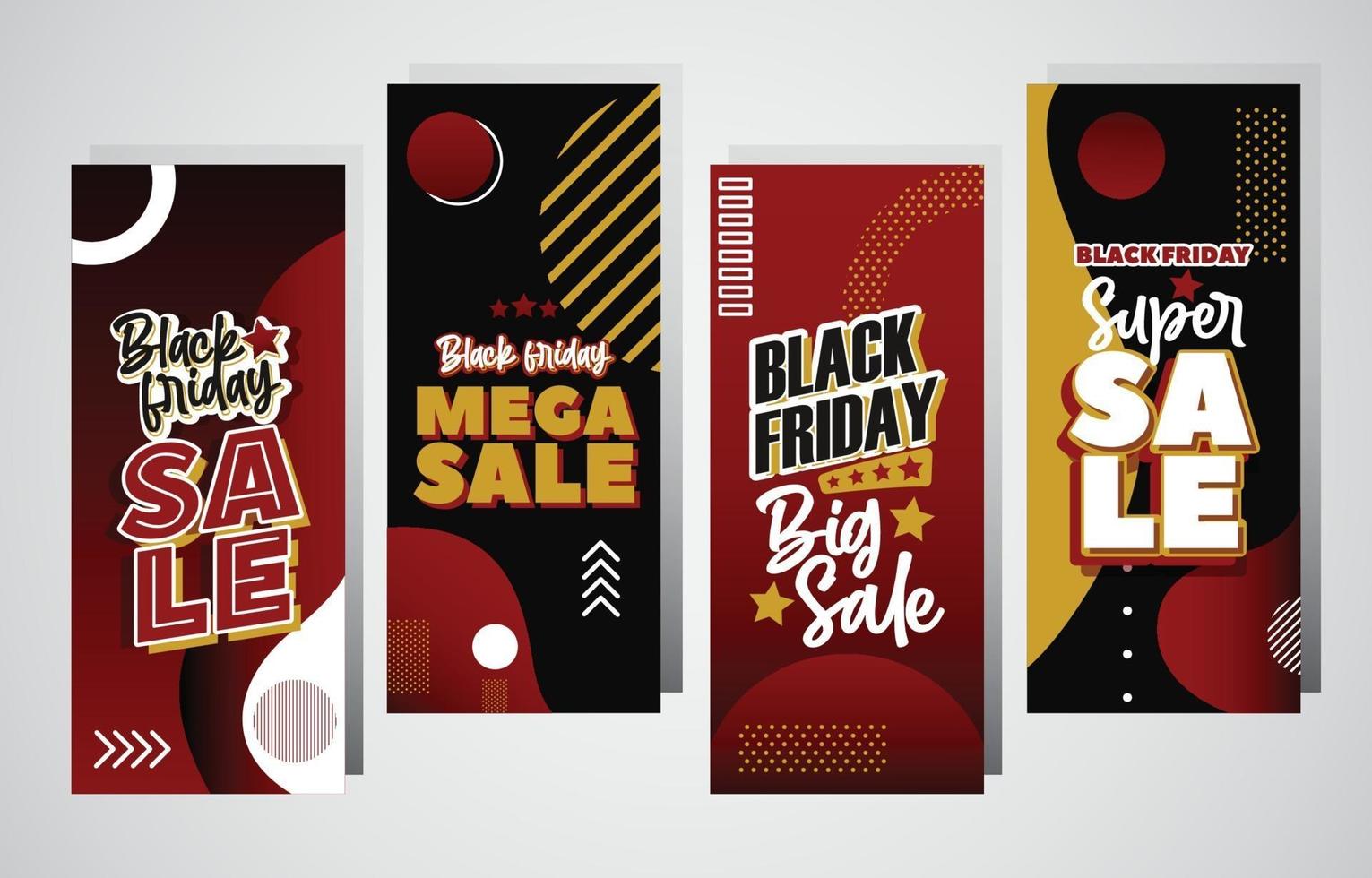 conjunto de tarjetas de venta de viernes negro vector