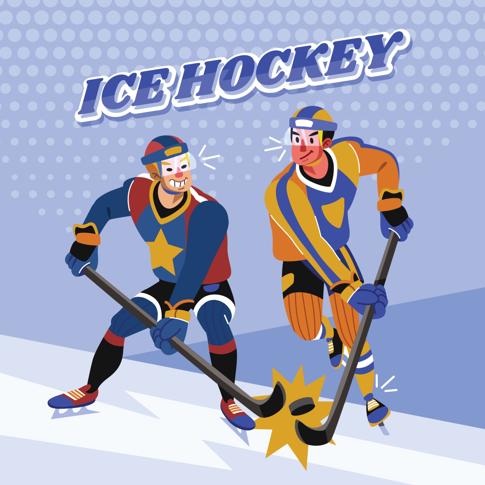 Hockey Players Hit the Puck 3472416 Vector Art at Vecteezy