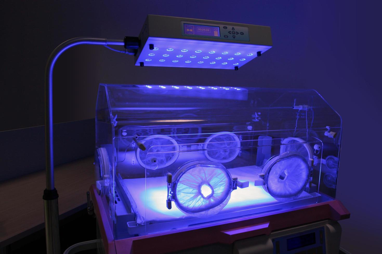 Blue light used for the treatment of jaundice disease in newborn babies