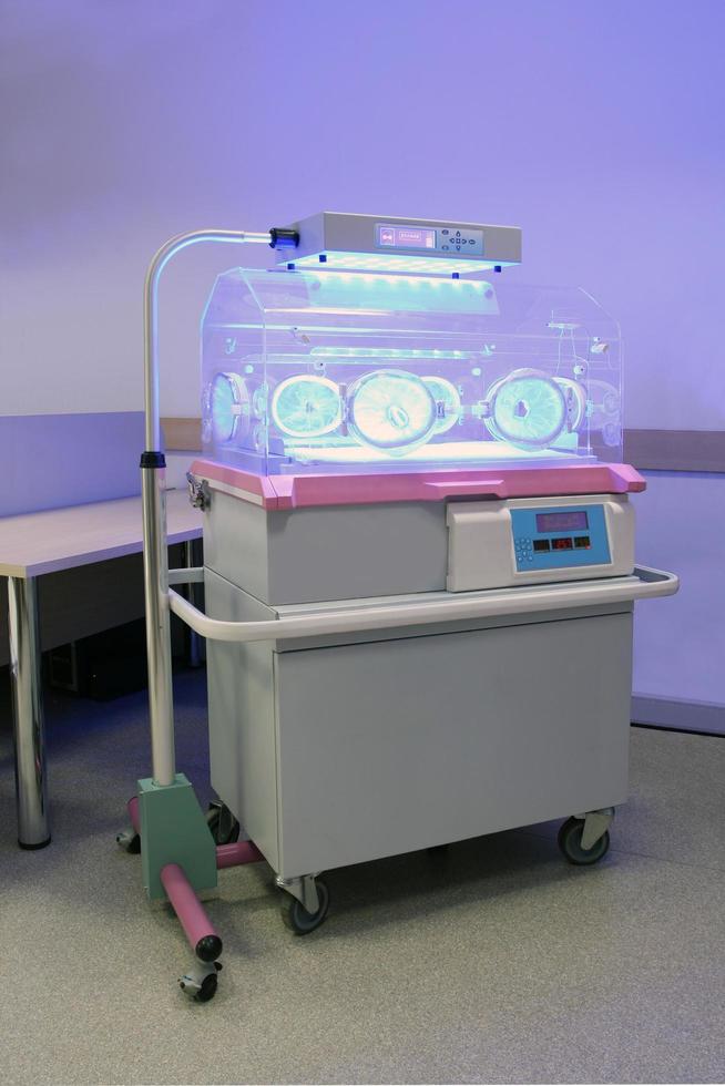 Blue light used for the treatment of jaundice disease in newborn babies