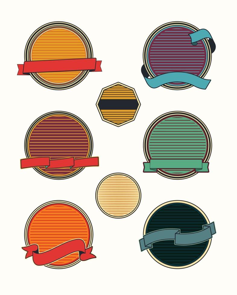 colección de insignias y etiquetas retro vintage vector