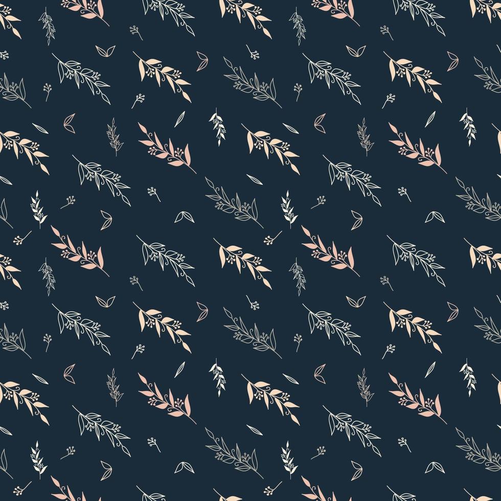 Seamless Floral Leaves Pattern Elements vector