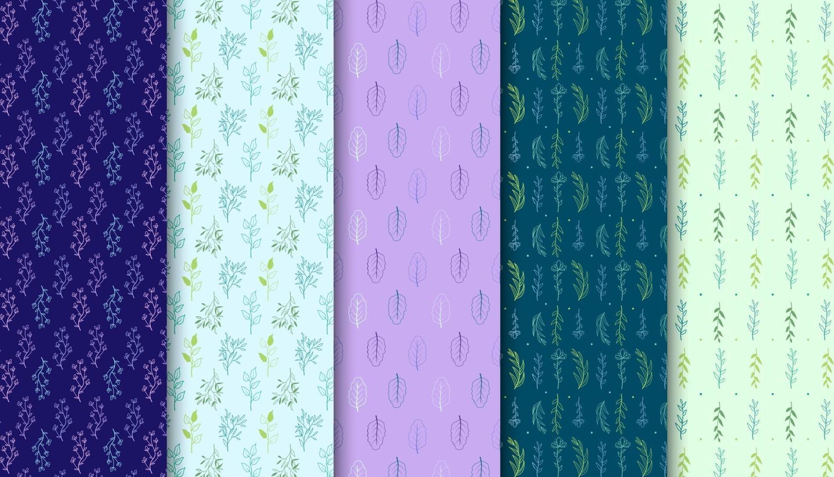 Seamless floral pattern design set vector. vector