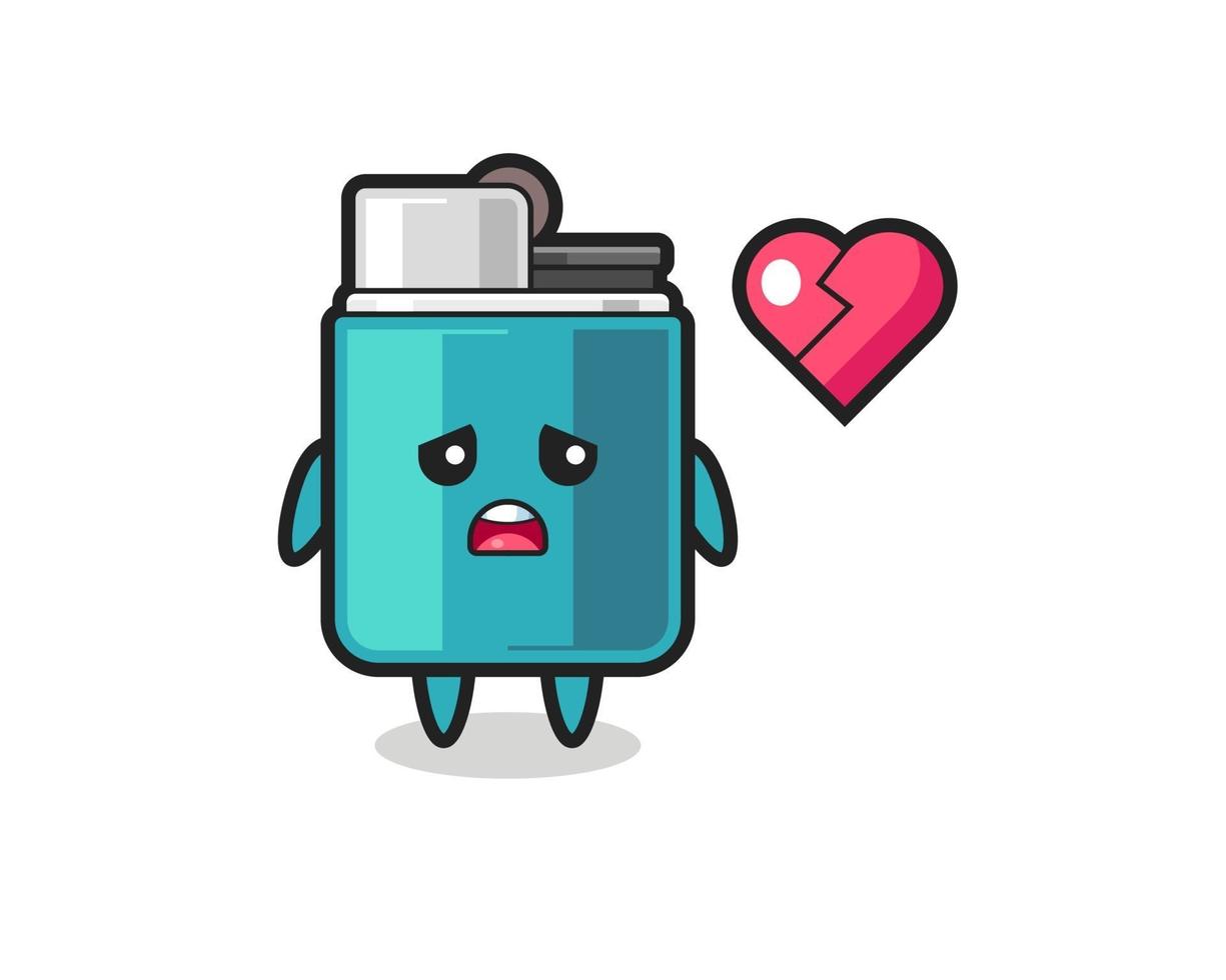 lighter cartoon illustration is broken heart vector