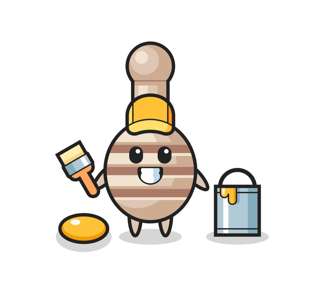 Character Illustration of honey dipper as a painter vector