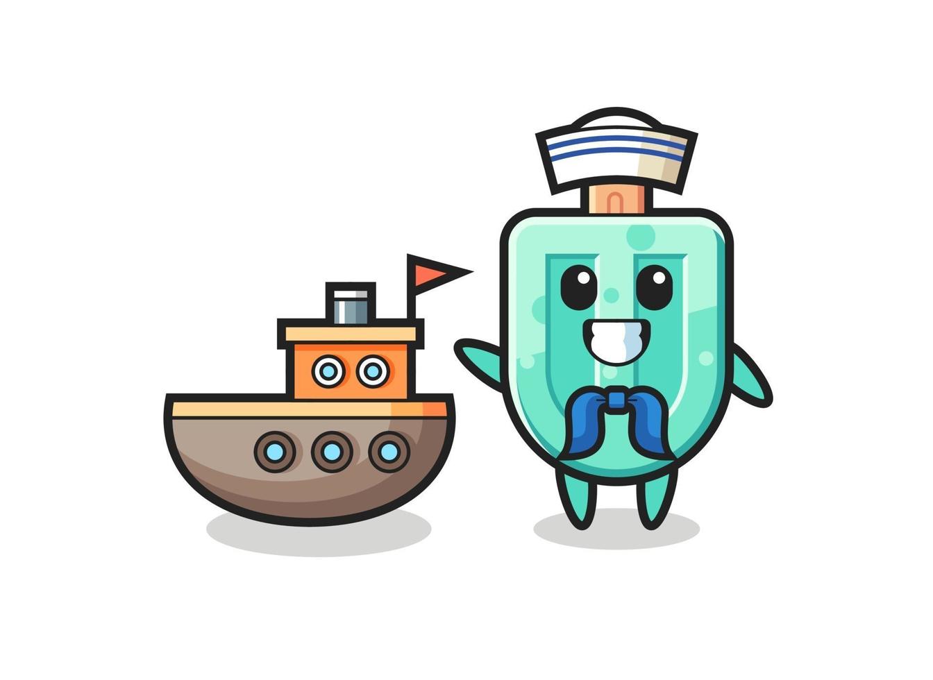 Character mascot of popsicles as a sailor man vector