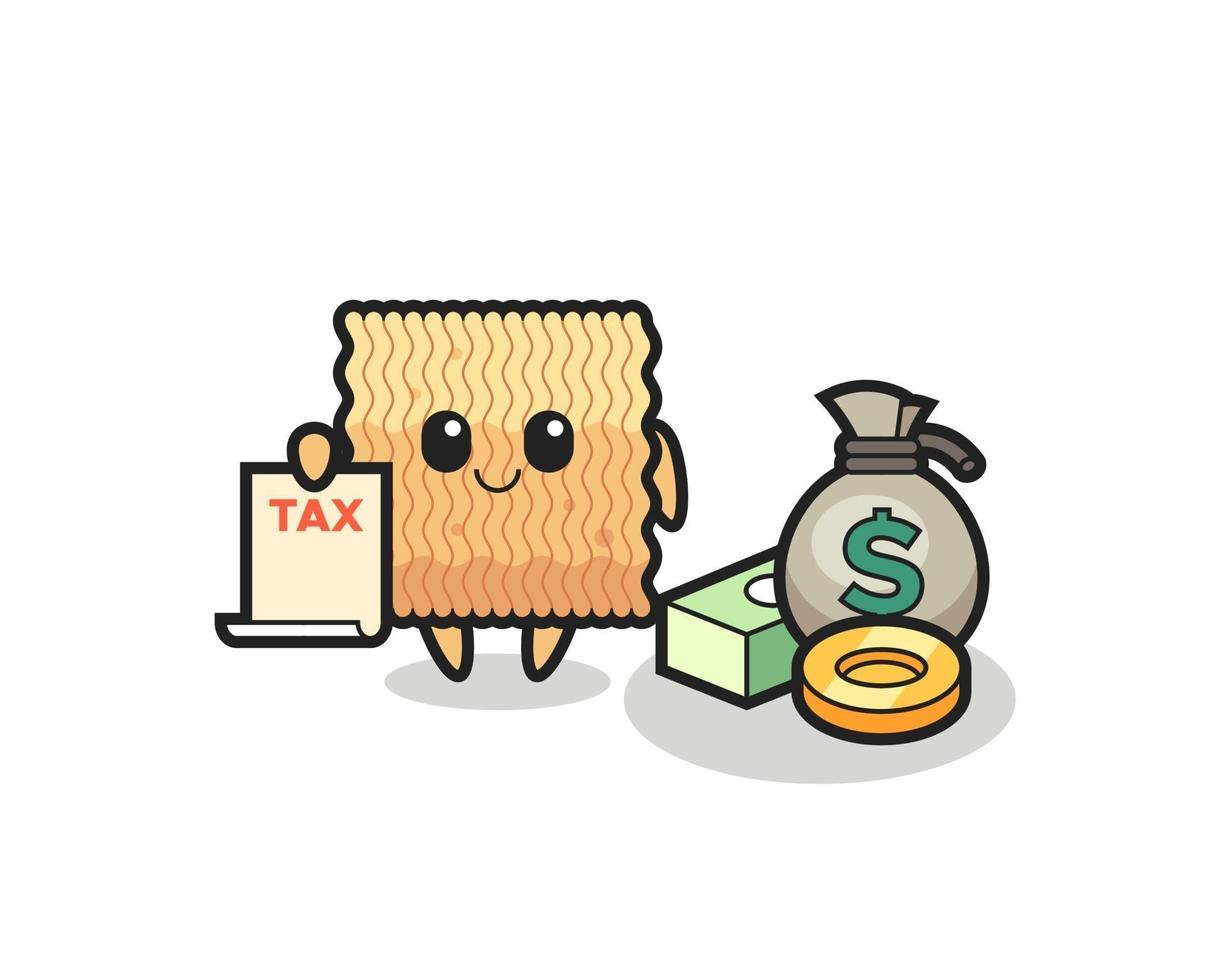 Character cartoon of raw instant noodle as a accountant vector