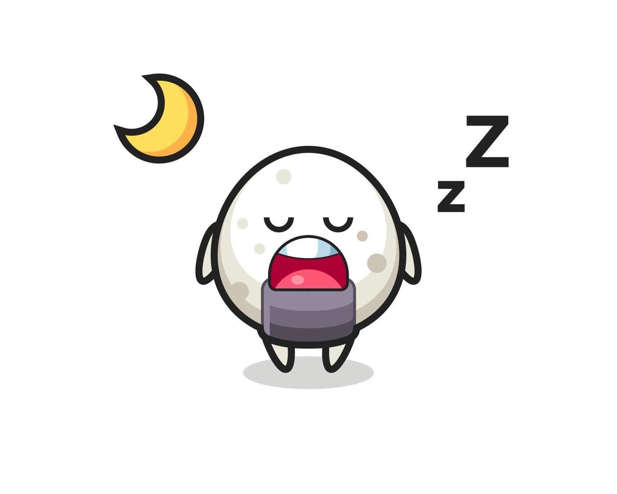 ilustración de personaje onigiri durmiendo por la noche vector
