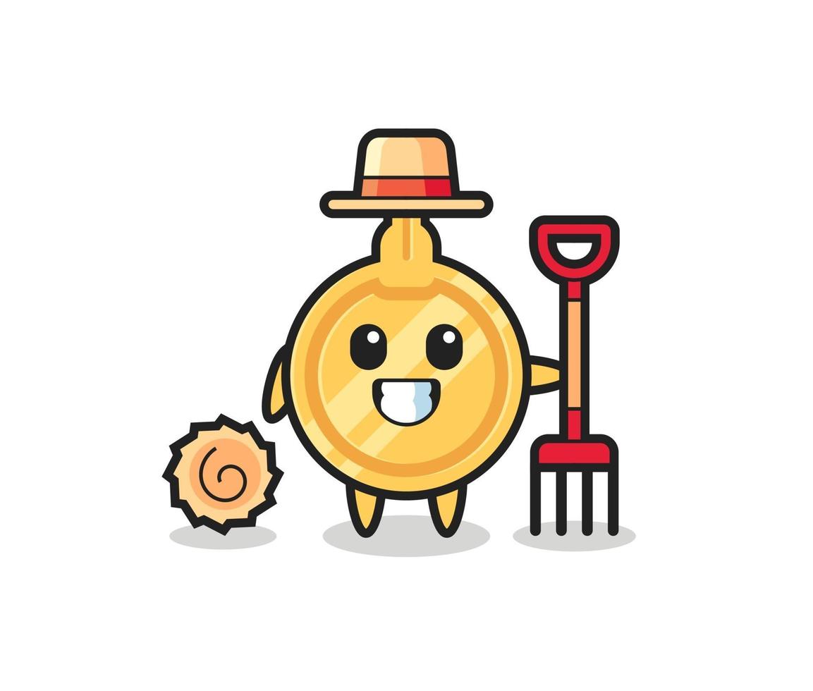 personaje de mascota de key como agricultor. vector