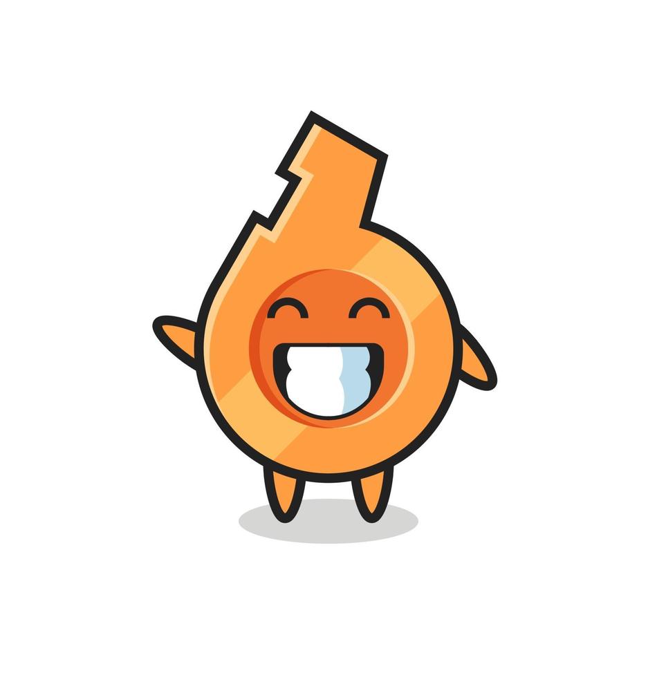 whistle cartoon character doing wave hand gesture vector