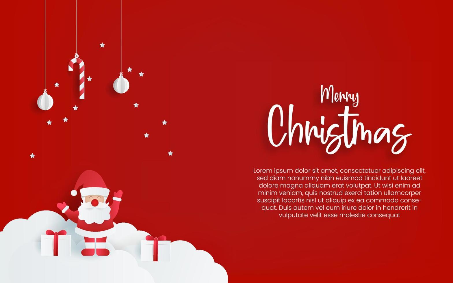 merry christmas background design with paper cut style. 3472995 Vector ...