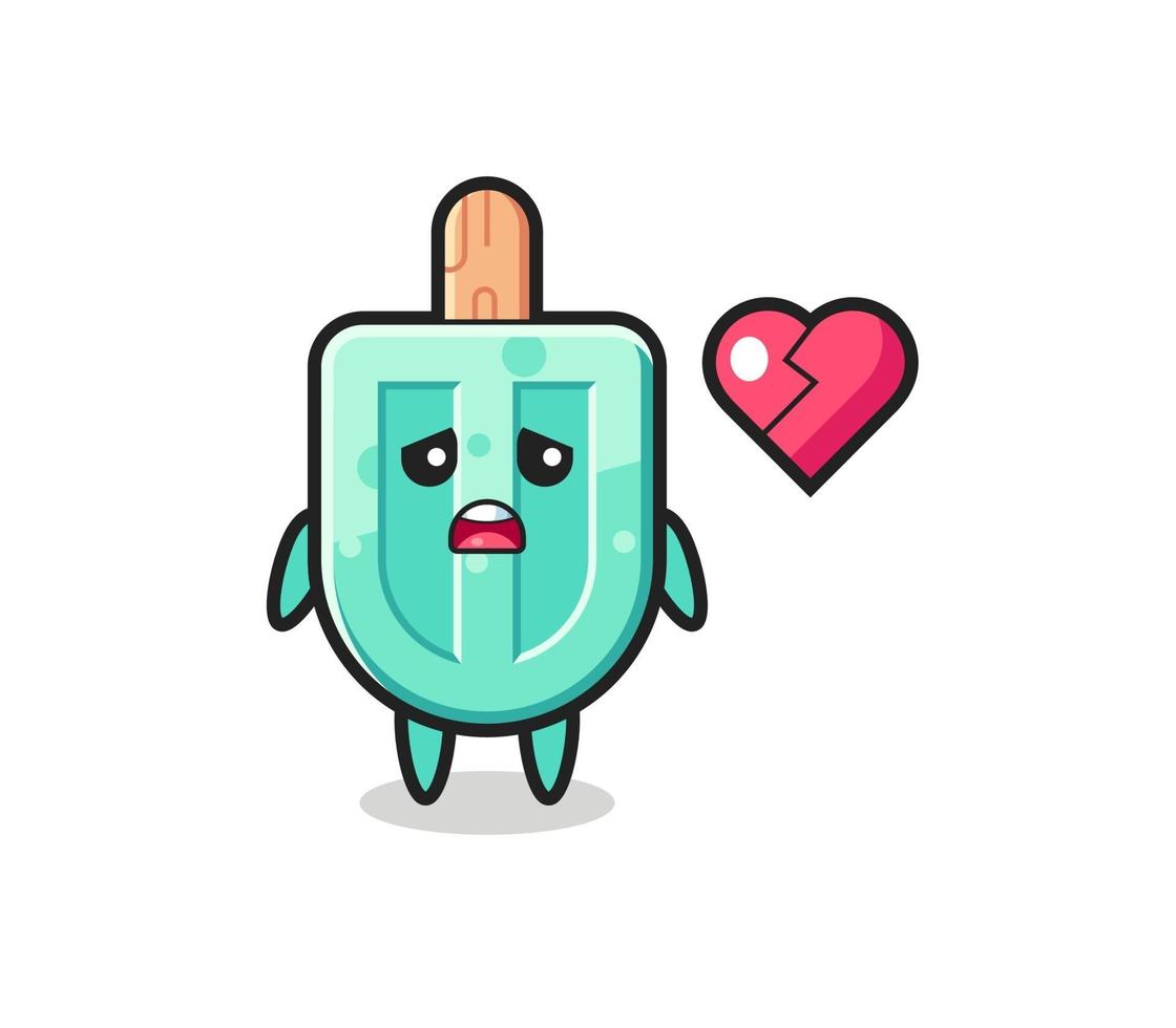 popsicles cartoon illustration is broken heart vector