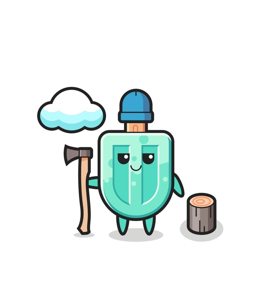 Character cartoon of popsicles as a woodcutter vector