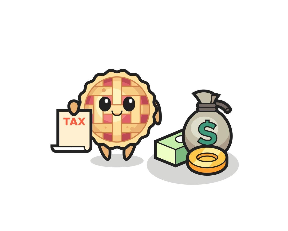 Character cartoon of apple pie as a accountant vector