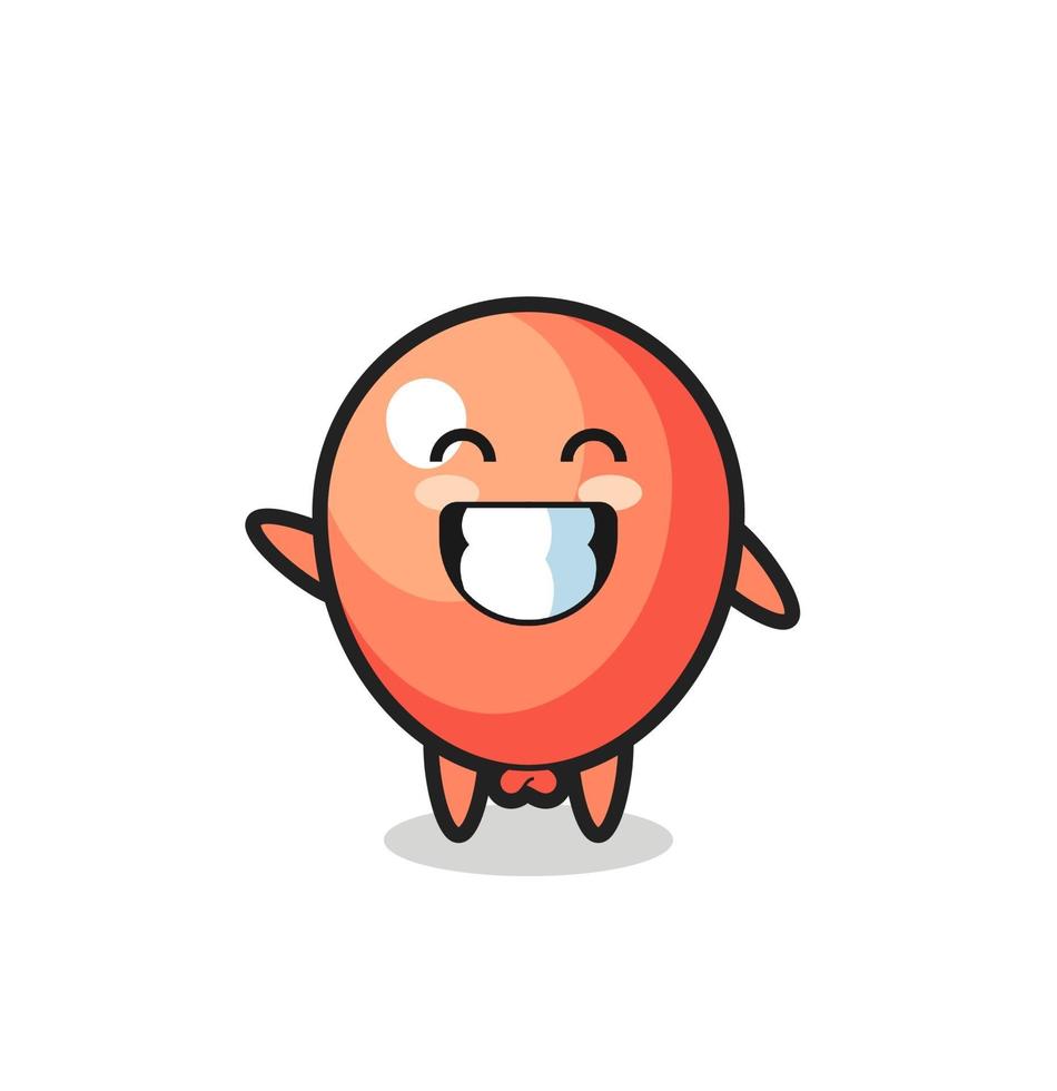 balloon cartoon character doing wave hand gesture vector