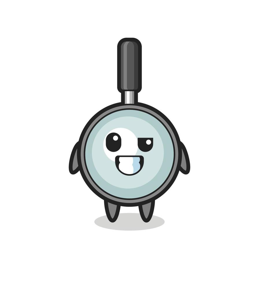 cute magnifying glass mascot with an optimistic face vector