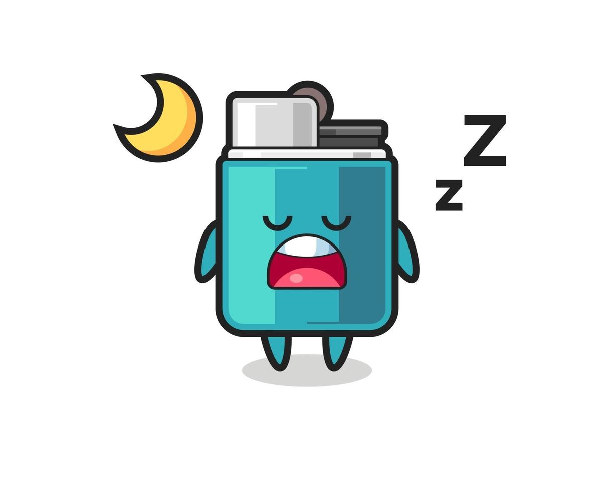 ilustración de personaje más ligero durmiendo por la noche vector