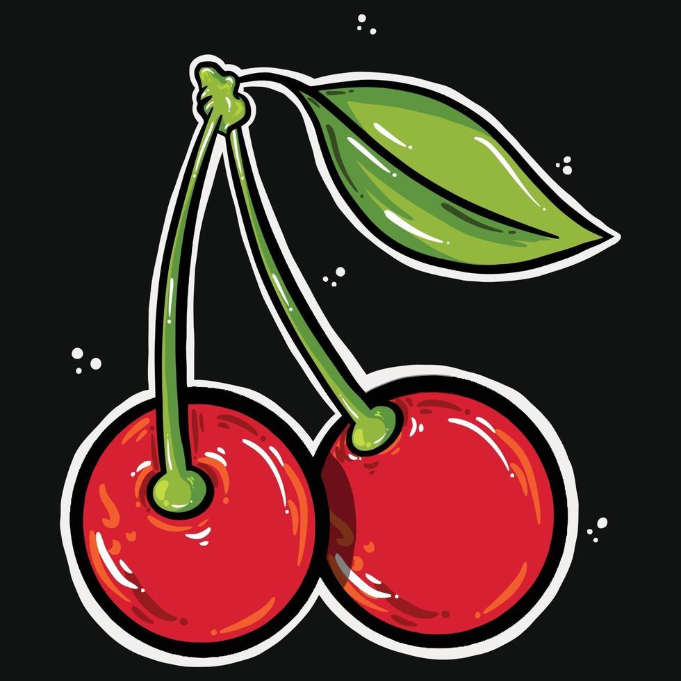 Ilustración de vector de dibujos animados de fruta de cereza