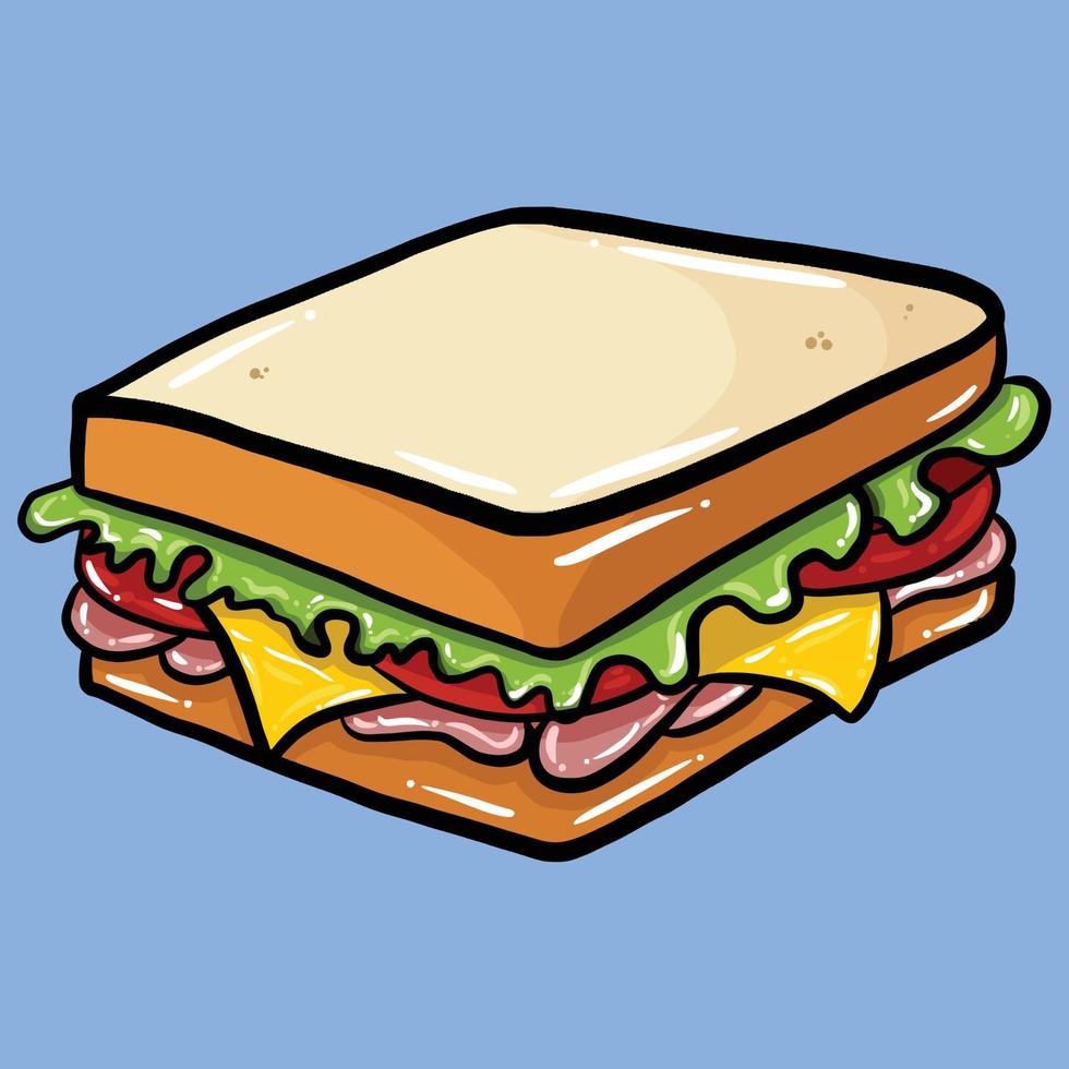 bread sandwich cartoon vector illustration