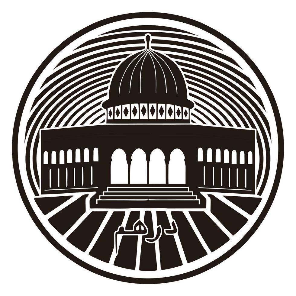 ilustración vectorial de la mezquita de al aqsa, jerusalén, palestina vector