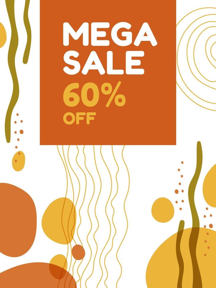 autumn sale. banner template with trendy flowing shapes vector