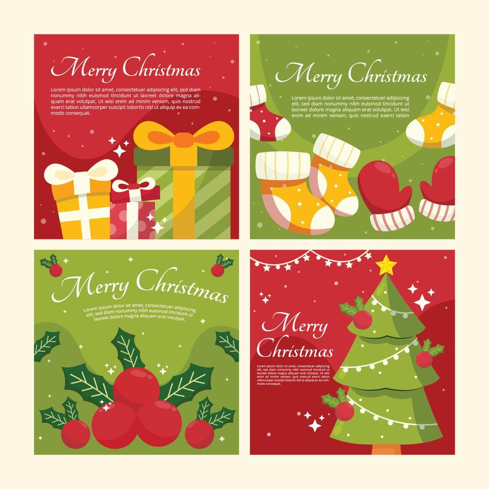 Social Media Templates for Christmas Celebration vector