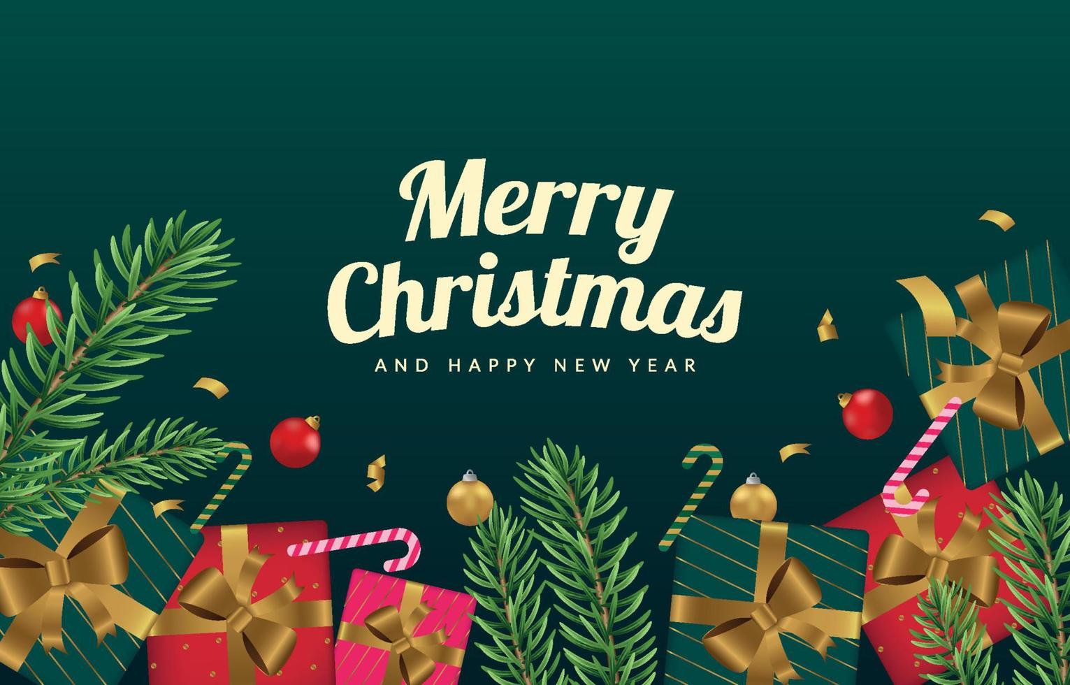 Background of Christmas Gift Boxes vector