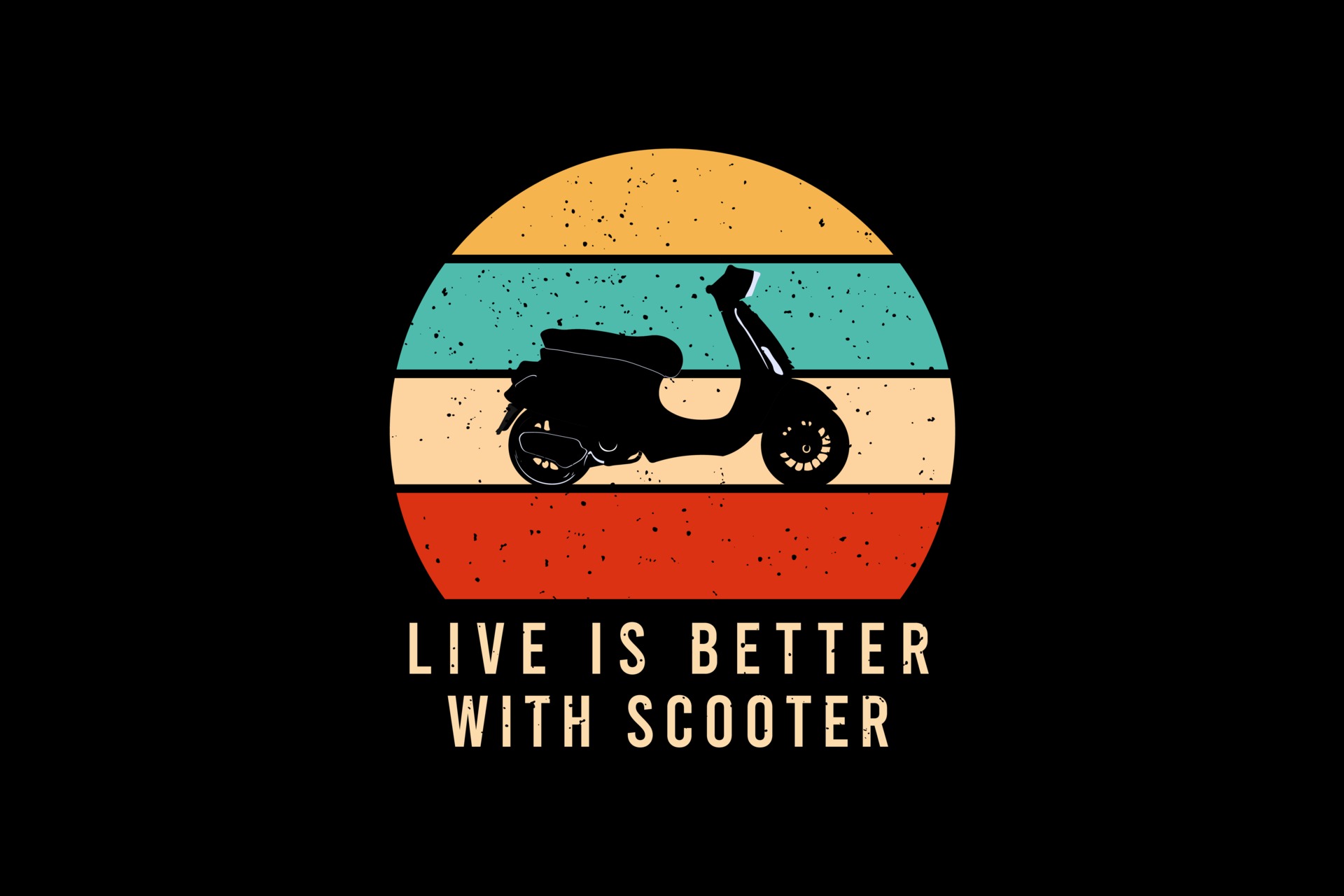 Live is with scooter,t shirt merchandise mockup 3473813 Vector at